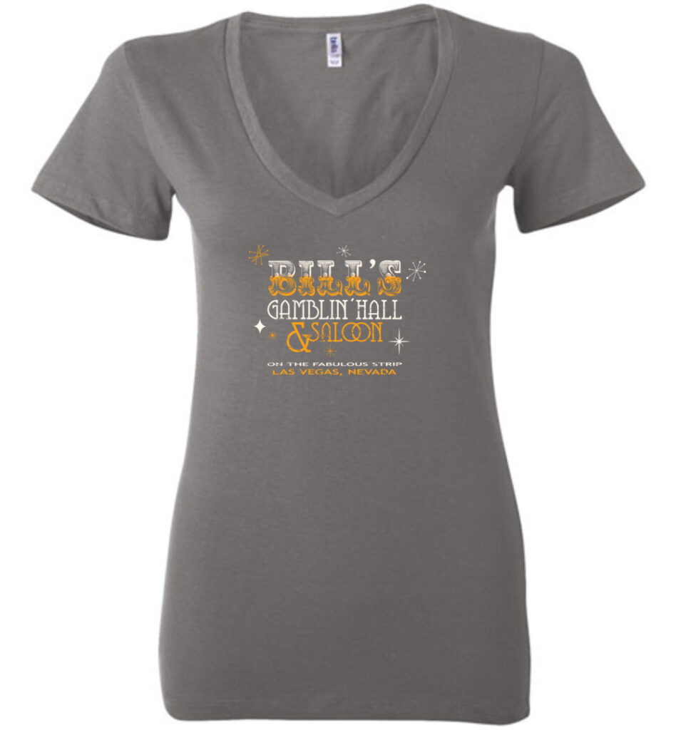 Bill's Gamblin' Hall and Saloon, Las Vegas, Bella Ladies V-Neck Tee