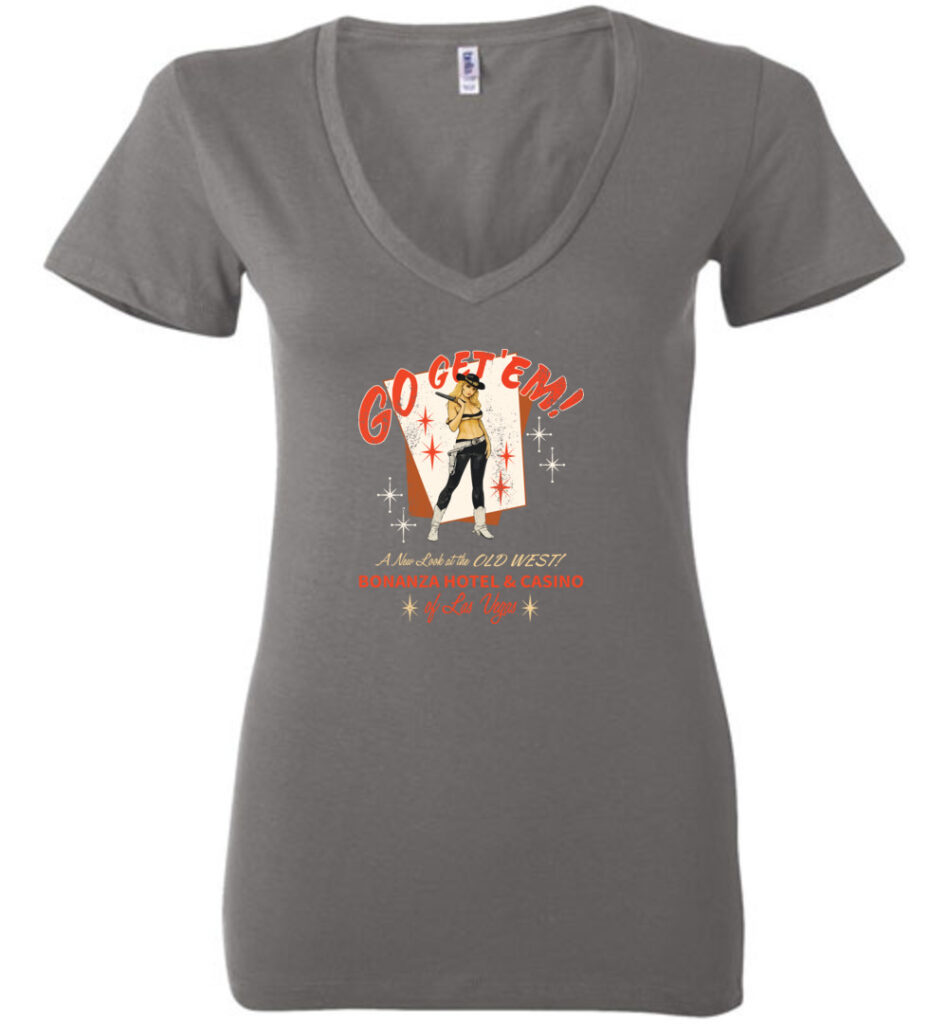 Bonanza Hotel and Casino, Las Vegas, Version 2, Bella Ladies V-Neck Tee