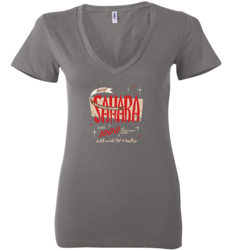 Sahara Hotel and Casino, Las Vegas, Version 7, Bella Ladies V-Neck Tee