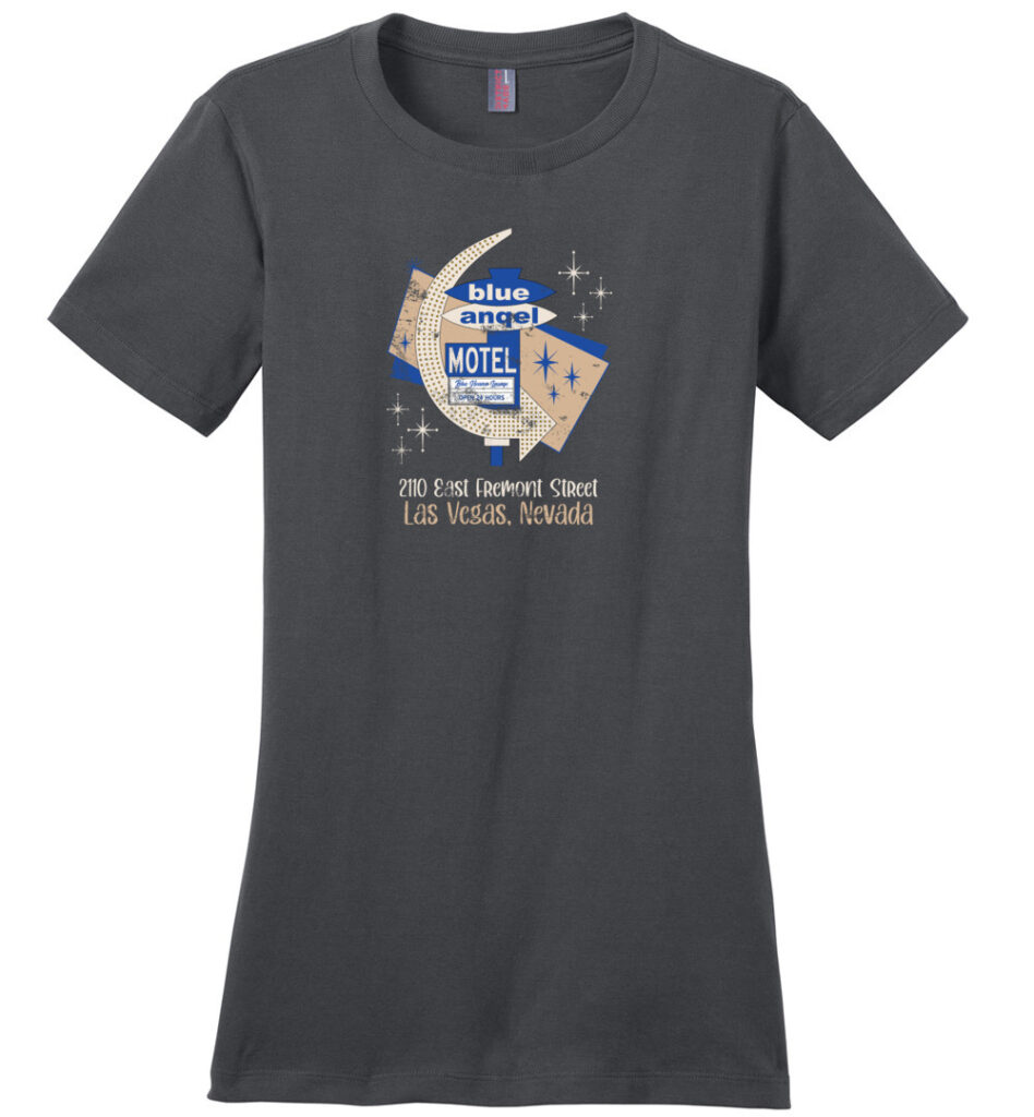 Blue Angel Motel, Las Vegas, Version 1, Ladies Cotton Tee