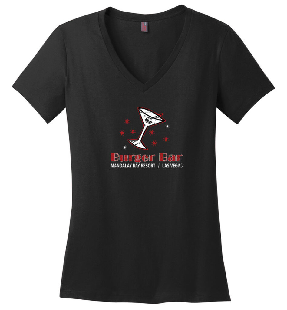 Burger Bar Restaurant, Las Vegas, Ladies V-Neck Tee