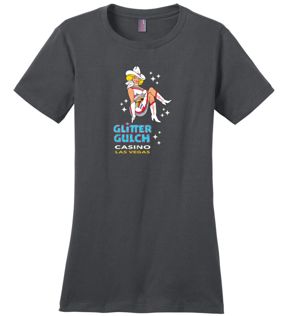 Glitter Gulch, Las Vegas, Version 2, Ladies Cotton Tee
